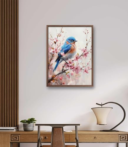 Image of Leczany Cross Stitch Patterns Stamped Kit for Beginners | Embroidery Supplies DIY Craft Kit Needlepoint for Adults Starter | 11CT, 3 Strands | Bird on the Flower Branch 15.8x21.3 inches