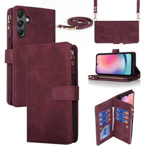 Housse Samsung Galaxy A25 5G bordeaux à bandoulière pour vos sorties et voyages