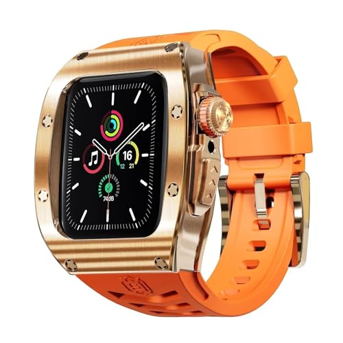 Cadeau idéal kit bracelet Apple Watch or rose et agate avec boîtier