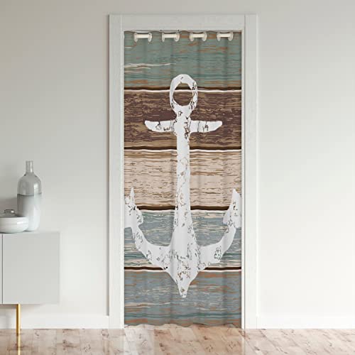 Ancre Rideaux Interieur Salon Chambre Nautique Décoration Rideau de Porte 106x203cm Mer OccultantRideaux