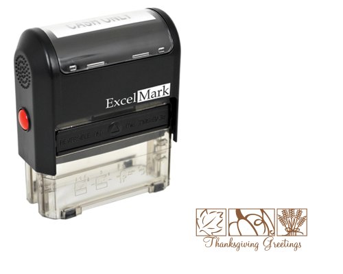 Thanksgiving Rubber Stamp - Thanksgiving Greetings - Brown Ink #TOP16