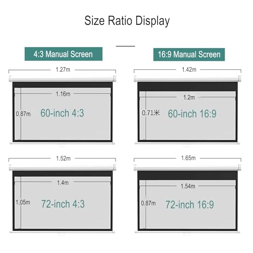 Pantalla manual retráctil para proyector 60 pulgadas miniatura 2