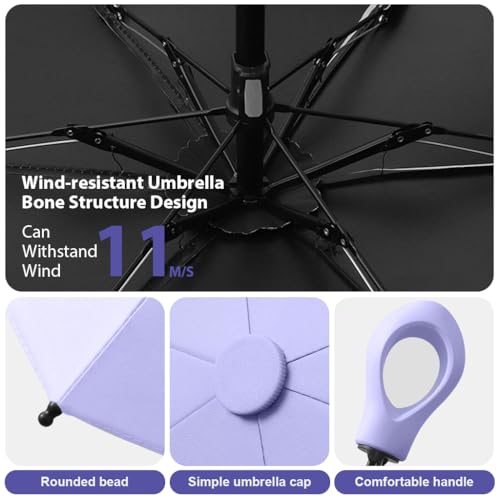 Image of PALAY Mini Sun Umbrella UPF 50+ Sun Protective Sun Umbrella with Black Liner 6 Strong Ribs Design Fashion Outdoor Folding Umbrella Travel