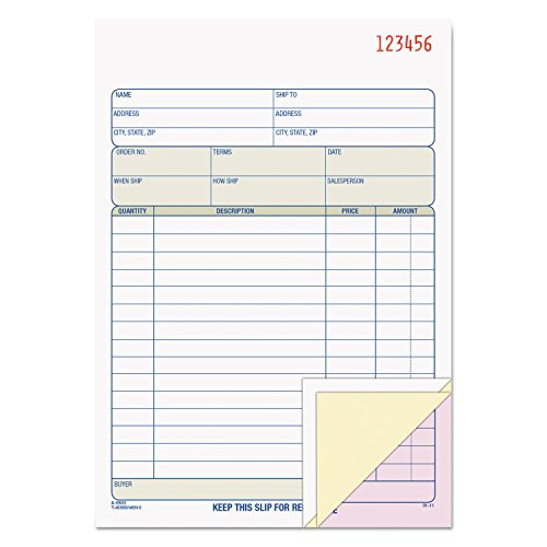 Livre de commande de haute précision avec papier autocopiant