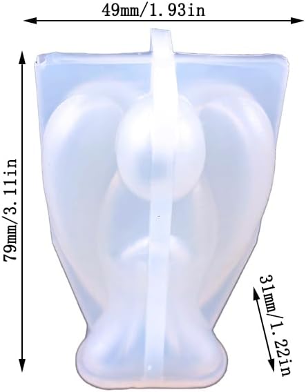 Miniatura 2 de Playing Mold Molde de silicona de resina epoxi en forma de ángel 3D para hacer velas, decoración para colgar en la pared, joyas, llavero, collar,