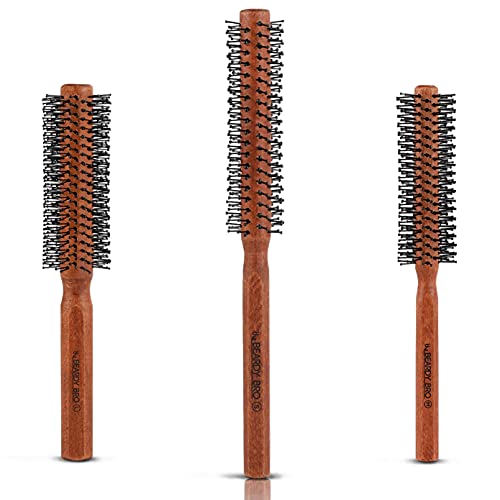 Foto von The Beardy Bro I Bart-Rundbürste zum entwirren glätten und föhnen I Bartbürste für den Mann mit Bart Föhnbürste mit speziellen Noppen I Haarbürste für kurze bis mittellange Haare - Smal 25mm