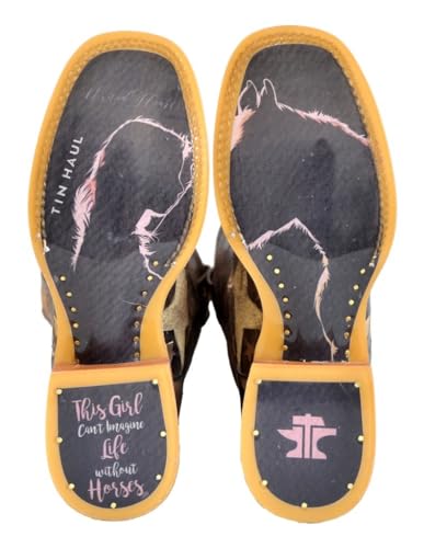 Tin Haul Women's Hollywood Stars Western Boot Broad Square Toe - 14-021-0007-1502 BR 7 M US Brown3