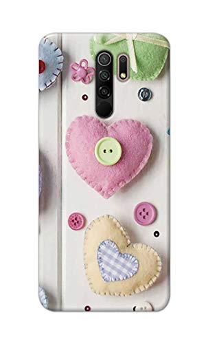 Image of PRINTFIDAA Heart Shape Hard Back Cover for Redmi 9 Prime /Poco M2 / Poco M2 Reloaded Back Cover -(P6) KAT1010