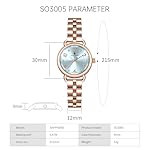 Damen Armbanduhr - Wasserdicht mit Edelstahlarmband, Kristall Dekoration, Ringförmiges Gehäuse, Stereoskopisches Uhrglas - Luxuriöse Quarz Armbanduhr für Frauen in Gold und Silber. – Bild 3