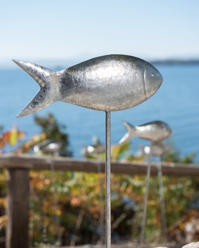 Gardener's Supply Company Fish Out of Water Garden Stakes | Powder-Coated Steel Weatherproof Garden Landscape Decor | 36-40 Inch High - Set of 5 Sculptures