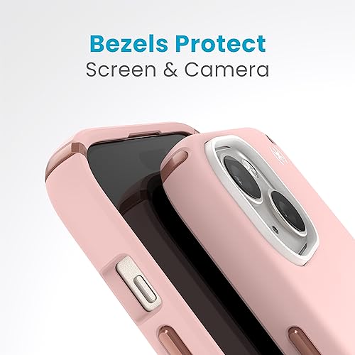 Image of Speck iPhone 15 Pro Max Case - Drop Protection - Scratch Resistant, Soft Touch, 6.7 Inch Phone Case - Presidio2 Pro Dahlia Pink /Rose Copper /White