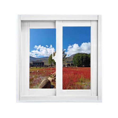 Ventana corrediza de aluminio de alta calidad de 20 x 14 pulgadas, vidrio templado y pantalla, reemplazo ideal para cobertizos, baños, caravanas y garajes, diseño horizontal blanco