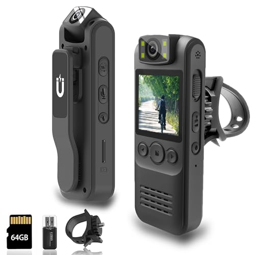 Body Camera with Audio Video Recording 64GB Storage