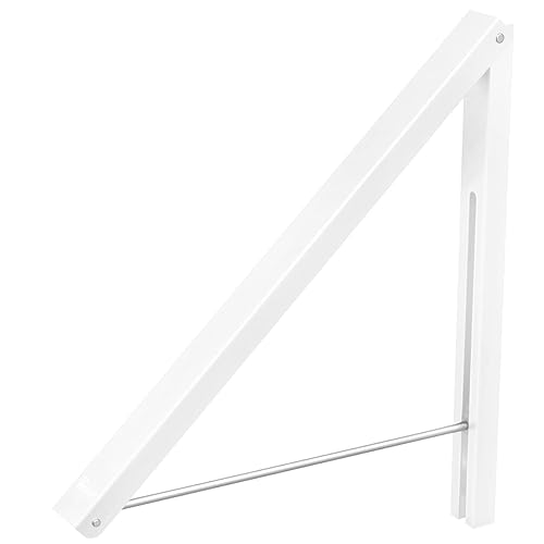 Anjuer Folding Clothes Hanger Wall Mounted Retractable Clothes Rack, Aluminum, Easy Installation, White