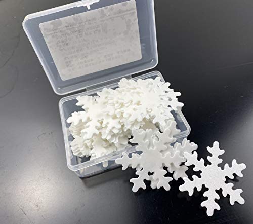 48Pcs Edible Christmas Snowflakes White Cupcake Cake Toppers Decoration With Plastic Box Package For Chirstmas Winter Frozen Theme Party #TOP4