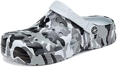 Kids Boys&Girls Grey Camouflage Clogs Children's Beach Shoes Big Kid 7
