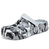 Kids Boys&Girls Grey Camouflage Clogs Children's Beach Shoes Big Kid 7