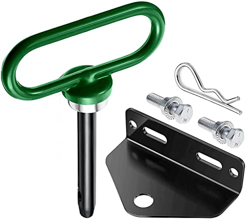 EilxMag Towing Hitch Set Universal Heavy Duty Zero Turn Mower Trailer Hitch & Strong Neodymium Magnetic Lawn Mower Trailer Hitch Pin with 2 Bolts -1/2 R-Clip (Combo Pack GreenBlack)