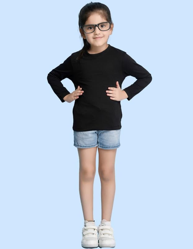Image of Nusyl Girls Full Sleeves T-Shirt for Kids | Cute Printed Casual Wear | Soft Cotton Blend | Comfortable Regular Fit | 2-16 Years | Multiple Colors