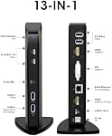 Poste d'accueil Displaylink, WAVLINK 12-in-1 Triple Monitor Station d'accueil pour Mac (DisplayLink Pilote requis)/Windows/Chrome, 4K HDMI, 2K HDMI, 2K DVI, Ethernet Gigabit, 6X 5Gbps USB A/C, Audio