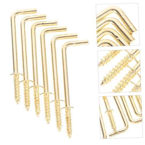Image of Toyvian DIY Picture Hanging Hardware 20 Pcs Mini l Hooks Self Tapping Screws Metal Right Angle Screw Hooks