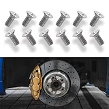 Kutyun 12Pcs Rotor Screws for Brake Discs, Automotive Replacement Brake Adjusting Screw Assemblies, 93600-06014-0H Stainless Steel Brake Disc Rotor Screws Compatible with Acura, Honda Models (12PCS)