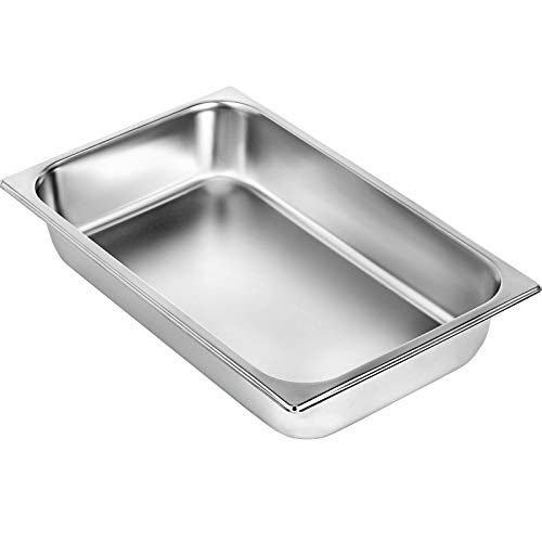 Husuper 13,7 Quart Edelstahlteller 50 * 30 * 10cm deep Stove Volle Größe mit Deckel Full Size Anti Jam Dampf Tisch Pfanne aus Edelstahl Set mit 4 Pfannen