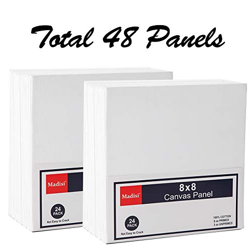 Madisi-Painting-Canvas-Panels-48-Pack-8X8Classpack-Paint-Canvas
