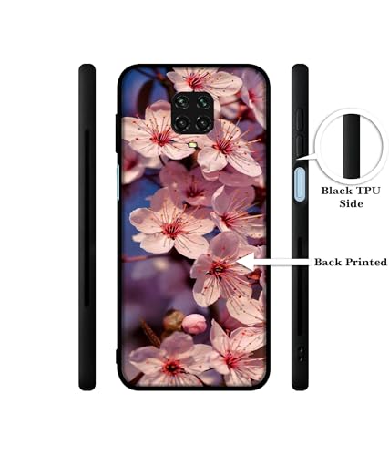 Image of Pink Flowers Pattern Design Premium 2D Printed Metal Back Case Cover for Mi Redmi Note 9 Pro /Note 9 Pro Max /Poco M2 Pro