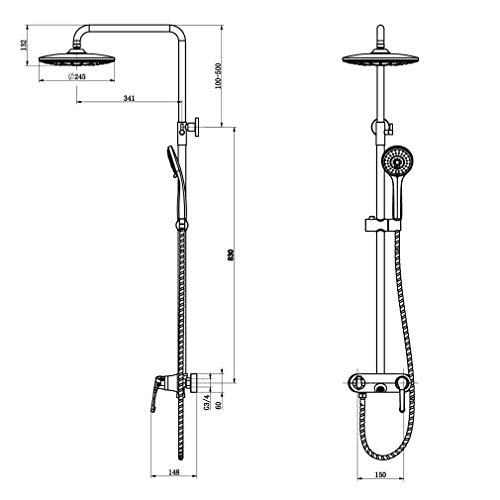 Robinet de douche LWX mitigeur moderne finition haute brillance