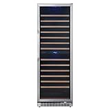 EdgeStar CWR1552DZ 24 Inch Wide 141 Bottle Capacity Free Standing Dual Zone Wine Cooler with Interior Lighting