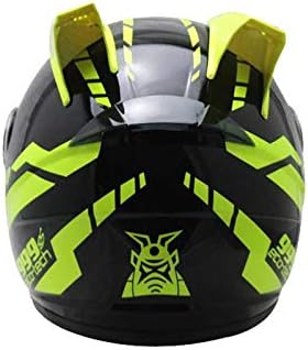 Miniatura 3 de Casco de motocicleta de cara completa con orejas de cuernos 319 verde equitación motocross Racing Motobike casco casco de motocicleta