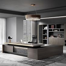 L Shaped Computer Desk, with Power Storage Shelves, Corner Sturdy Writing Desk Workstation, Modern Wooden Office Gaming Desk, Wood Metal
