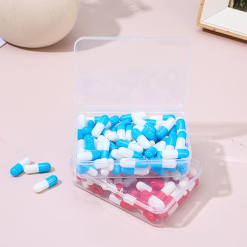 Image of 30 Pcs Small Plastic Containers with Lids, 4.13 inchx2.95 inchx0.98 inchMini Plastic Clear Bead Storage Containers Case Rectangular Craft Storage Boxes with Lids for Jewelry Beads Craft Hardware Pins