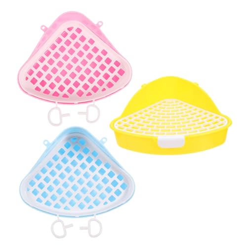 Ipetboom 3個うさぎ用トイレトレーニングトレイ 小動物用三角形トイレ ペッ