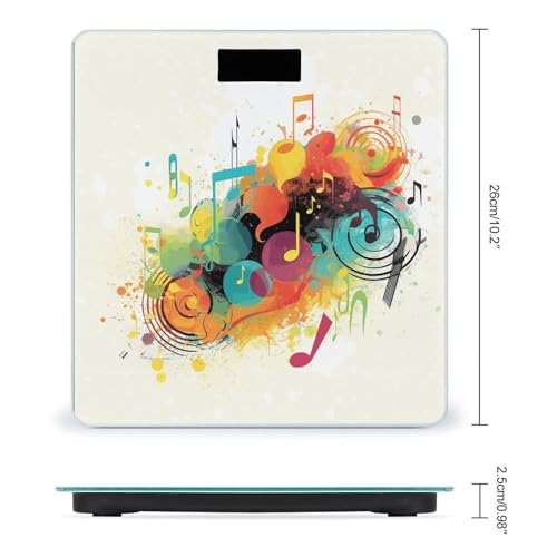 Báscula digital para baño temática música abstrac miniatura 2