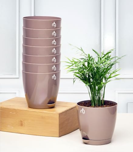 Nurturing Green® Combo of 8 Self Watering Flower Pots for Plants ...