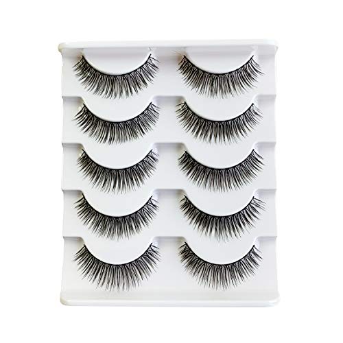 ALICE False Eyelashes Natural Tapered End Wispy Lashes Preminum Handmade Multipack 5 Pairs