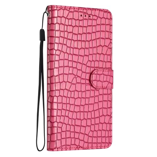 Funda para Xiaomi Redmi 14C Housse, Funda de piel intermitente PU cartera con ranura para tarjeta, cierre [ticket de crédito] magnético Flip para Xiaomi Redmi 14C Rosa Rojo