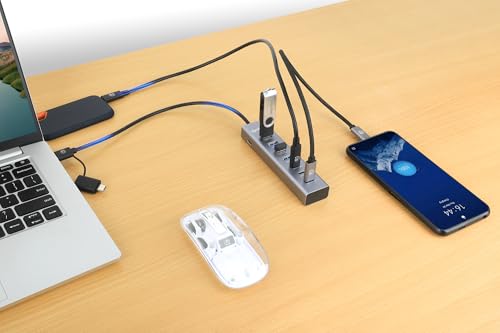 Image of Manhattan 7-Port USB 3.0 Type-C & Type-A Hub: Ultimate Connectivity for Laptops & Devices - 181136