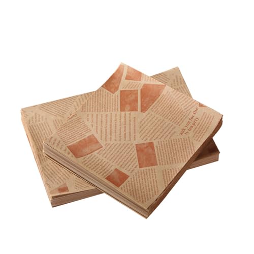 使い捨て サンドイッチラップ ワックスペーパーシート 耐油紙 揚げ物 敷き紙 包み紙 レストラン ピクニック パーティー 紙食品包装 食品用 (50枚入)*袋状ではありません。 (28*38cn)