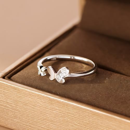 Bague papillon argent sterling réglable, cadeau idéal dames - 5