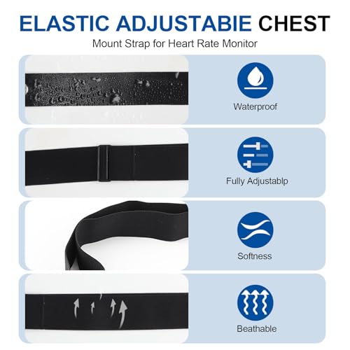 Lotbun Banda elástica Ajustable Ajustable (70 cm a 105 cm) para Cinta pulsometro Banda Pectoral Bluetooth Ant+ Compatible con Garmin, Wahoo, Polar H10 H9, Coospo, Magene, Bryton, Livlov (1) - imagen 5