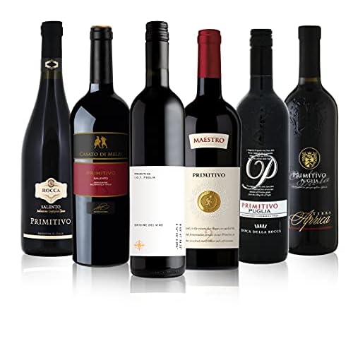 Probierpaket Primitivo zum Kennenlernen| Weinpaket mit italienischem Rotwein (6 x 0,75 l) | Perfektes Rotwein Tastingset
