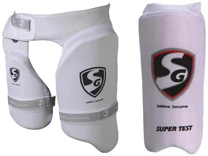 SG Ultimate (Combo) Right Hand Thigh Pads, Adult (Assorted) Super Test Elbow Guards, Adult (White) Combo (B08614QCPX) Amazon Price History, Amazon Price Tracker
