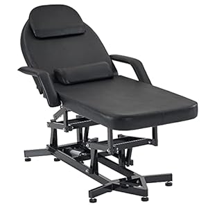 BarberPub Electrical Massage Table Tattoo Chair for Client Height Adjustable Massage Chair with Pillow Headrest Salon & Spa Equipment 2752 (Black)