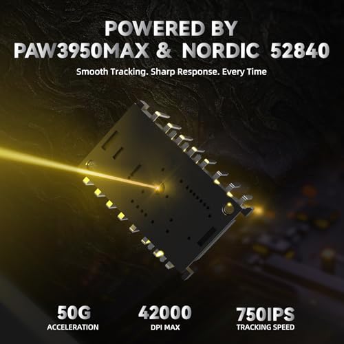 Image of ATTACK SHARK R11 Ultra 8K Carbon Fiber Wireless Gaming Mouse, Ink&Tape | PAW3950 MAX Sensor,49g Ultra-Lightweight,Nordic 52840 MCU Chip,42K DPI,Wired /BT /2.4GHz Wireless Programmable Mice for PC /Mac