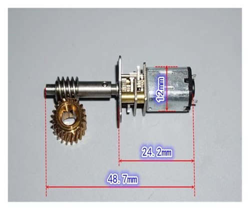 Boîte de vitesses N20 DC 3V 6V à vis sans fin 62 TR/Min pour robotique