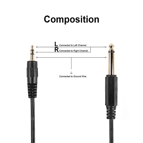 Cable de audio 3.5mm TRS a 6.35mm TS espiral miniatura 3