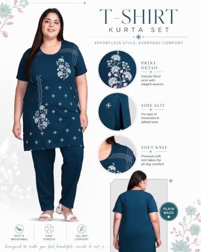 Image of In Love Women's Plus Size Printed Cotton Long-Line T-Shirt with Pocket | Cotton fabric - soft longline T-shirt with easy plus-size fit